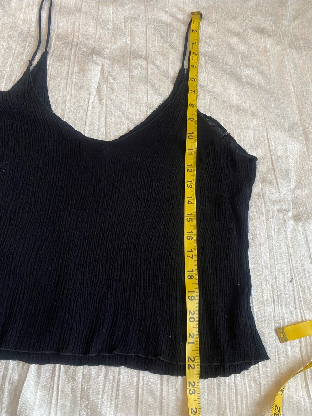 Indah Black Pleated Spaghetti Strap Camisole - Picture 6 of 6